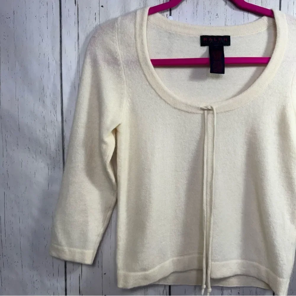 Ralph Lauren Cream Scoop Neck Knit Sweater